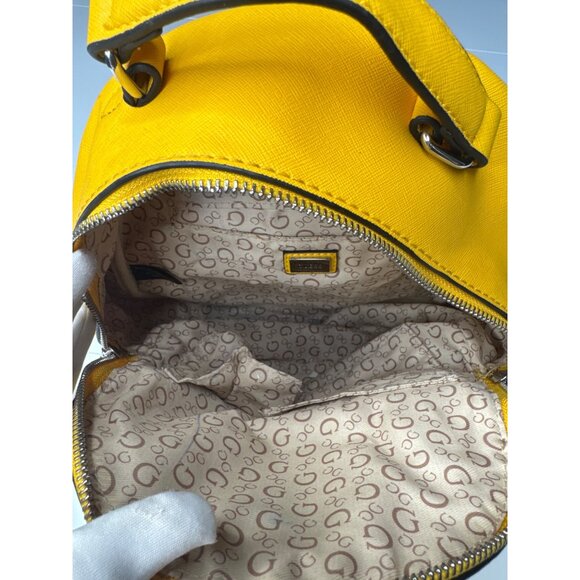 Guess Mini Backpack Yellow Faux Leather - Picture 8 of 16